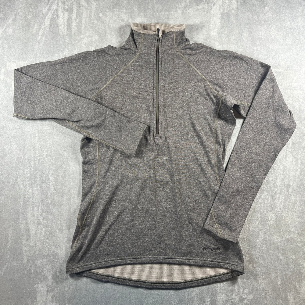 Patagonia Capilene Womens M Gray Polartec 1/4 Zip Performance Baselayer Pullover